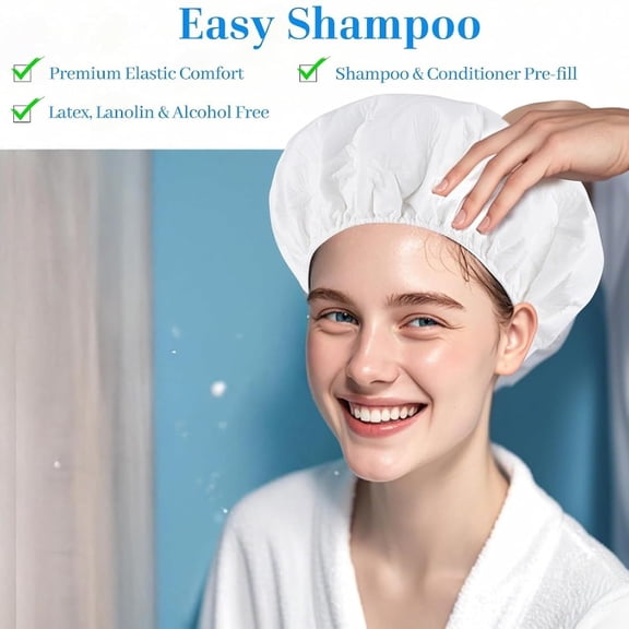 Unbranded No Rinse Waterless Hair Wash Portable Design Shower Cap (12 Pack)