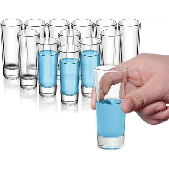 12Pack Shot Glass Bulk Set w/Heavy Base,2oz/65ml Clear Round Wine Glasses Small Crystal Whiskey Glasses Liquor Cordial Glasses Glass Shot Cups Vodka,Whiskey,Tequila,Espresso,Liquor,Transparent
