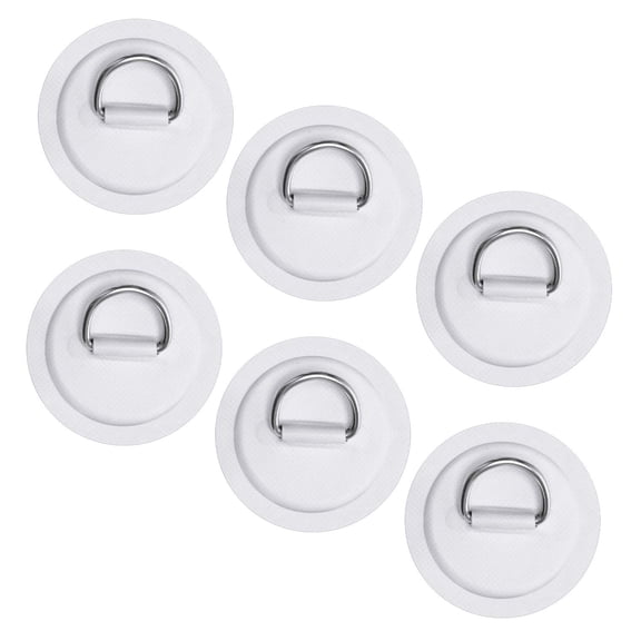 12Pack Stainless Steel D-Ring Patch for Inflatable Boat Kayak Dinghy SUP, D-Ring PVC Patch Stand-Up Paddleboard Canoe Rafting Accessories, NO Glue Included