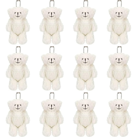 12Pack Teddy Bear Stuffed Animal, Plush Teddy Bear Stuffed Animal Bulk Toys Cute Small Teddy Bear Plush Toys, Little Stuffed Bear for Kids on Centerpiece Baby Shower, 4.3 Inches, White White White