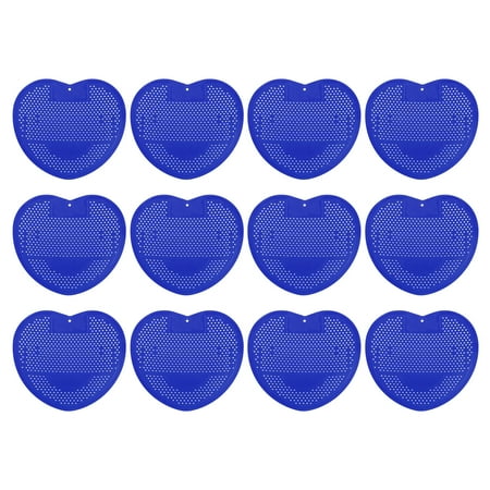 12Pack Urinal Screen Deodorizer, Anti-Splash Anti-Clogging Mat Urinal Cakes, Blue