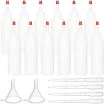12Packs 3.4 oz Plastic Squeeze Bottles Dispensing Bottles with Red Tip Caps for Paint Art and Crafting Project
