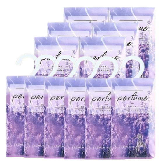 12Packs Lavender Scented Sachets for Drawer and Closet, Long-Lasting Hanging Sachet Bags Closet Deodorizer Scented Air Fresheners for Home Lover