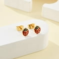 thumbnail image 1 of 12Pair 304 Stainless Steel Enamel Stud Earrings with 316 Stainless Steel Pin Ladybug Colorful 7x6x2mm Pin: 0.8mm, 1 of 5