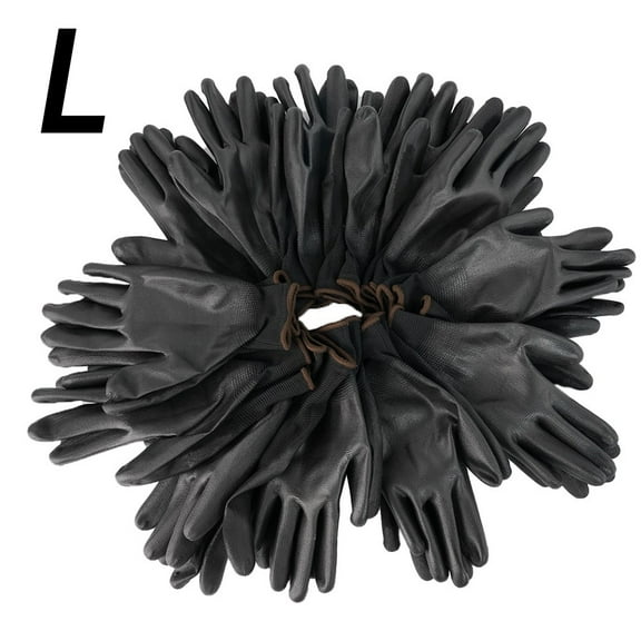 12Pairs Safety Coating Work Gloves Hand Protect PU Nylon Antiskid Dust-proof