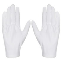 12Pairs White Cotton Gloves for Eczema and Dry Hands - Breathable Work Glove Liners - Moisturizing SPA Soft Jewelry Inspection Gloves - Stretchy Fit Cloth Gloves for Most Women