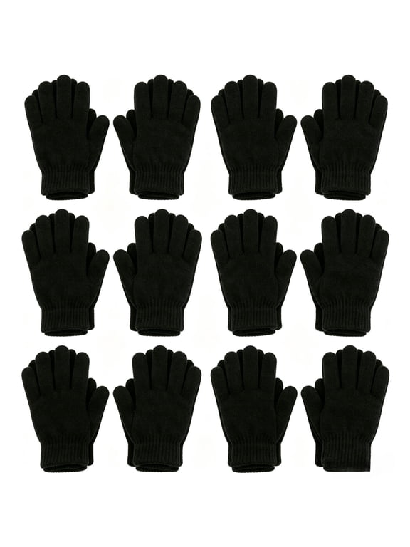 12Pairs Wool Thermal Warm Winter Gloves, Comfort Gloves for Driving Running Daily Use & Gifts