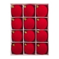 thumbnail image 1 of 12Pc 2.4 Inch Flocked Velvet Christmas Balls,Plastic Hanging Ornaments With Metal Buckle Rope, For Xmas Halloween Home Party Tree Decor Red, 1 of 8
