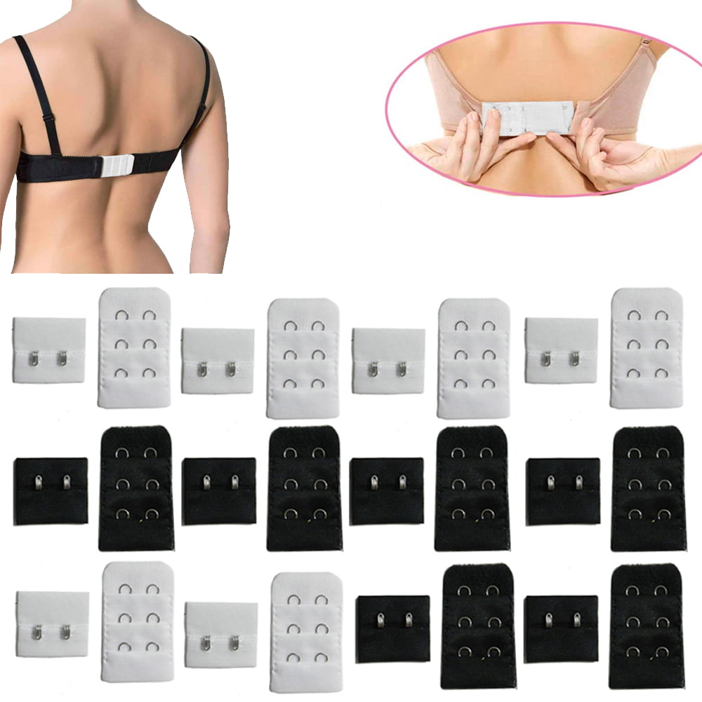 Women's Adjustable Low Back Bra Converter Straps Backless Bra Strap Black  White Beige （2 Hook 3 Hook 4 Hook for Choose)