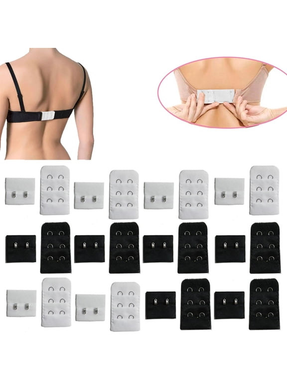 12Pc Bra Strap Low Back Converter Adjustable Extender Backless 12 Hook Set Women