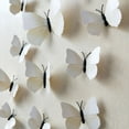 thumbnail image 1 of 12Pc Clearance Under $3 Butterfly Wall Stickers Butterfly Sticker Pvc For Wall White Butterfly Sturdy White, 1 of 8