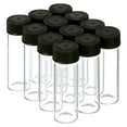 thumbnail image 1 of 12 Pack Leak-Proof Glass Vials with Black Caps – 6ml, 1-3/8" Tall, 9/16" Diameter, 1 of 6
