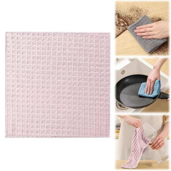 12Pc Double-Sided Waffle Cloth,Kitchen Dish Cloths Reusable Cleaning Cloths Microfiber Cleaning Rags Soft Absorbent Quick Drying Dish Towels Dishcloths