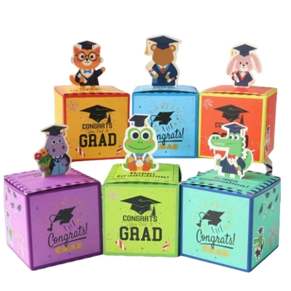12Pc Graduation Gift Boxes Graduation Party Box For Graduation Party,Paper Pink