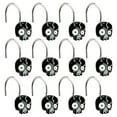 12Pc Halloween Shower Curtain Hook Black Skull 12Pcs Halloween Shower