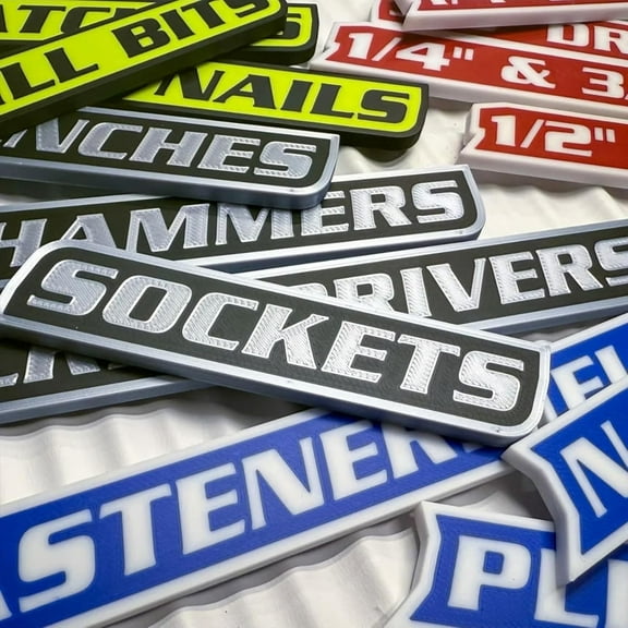 12Pc Magnetic Toolbox Labels,3 Dimensional-Printed Tool Box Labels, General Tool Box Organize Accessories,Tool Box Labels Magnet, Reusable Tags For Steel Toolboxes, Carts, Drawers, And Cabinets