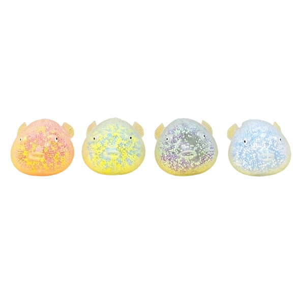 12Pc Puffer Foam Stress Balls, Squeeze Stress Toys, Relaxation Squeeze Toys, Sensory Toys for Student, 4X3 Inch Light Up Glitter Squeeze Puffer Balls for Tension Relief, Playtime