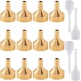 thumbnail image 1 of 12Pcs 0.8x0.7 Inch Gold Mini Aluminum Funnel Metal Essential Oil Funnels with 4Pcs Clear Small Pipette Mini Dropper for Filling Small Bottles or Containers Atomizers Perfume Liquid, 1 of 9