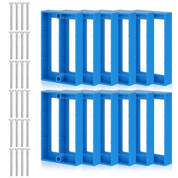 12Pcs 1/2" Single Gang Electrical Box with 24 Screws, Electrical Outlet Boxes Extender 1 Gang Receptacle Extender for Electricals Box and Outlet Switches(Blue)