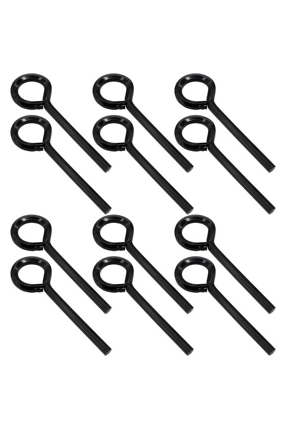 12Pcs 1/8 Inch Hex Dogging Key Set with Full Loop, Heavy Duty Annular Allen Key for Key Ring, Metal Allen Wrench Keychain Key for Push Bar Door Panic Bar Exit Devices (Black)