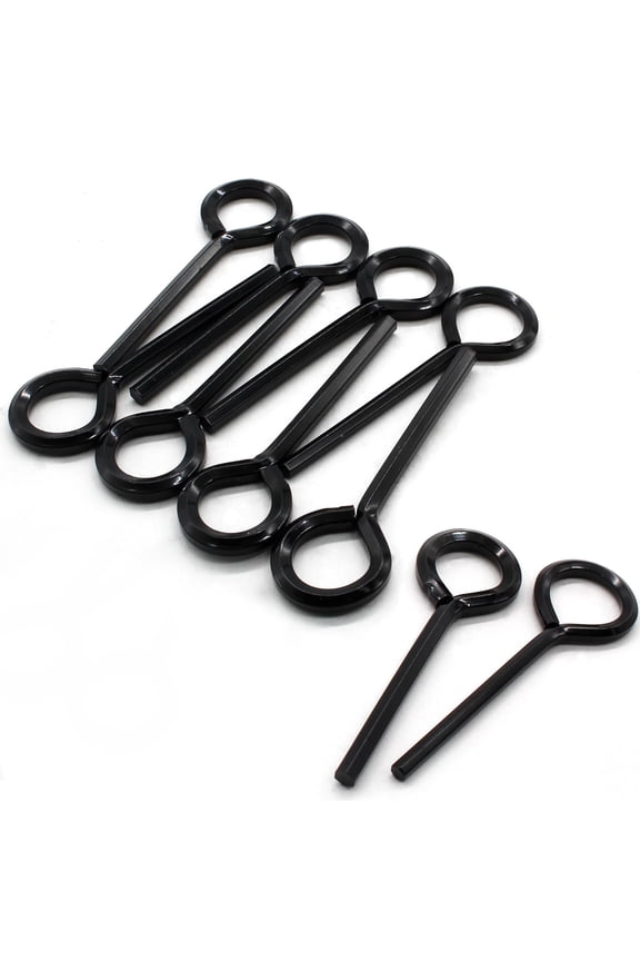 12Pcs 1/8 Inch Hex Dogging Key Set with Full Loop, Heavy Duty Annular Allen Key for Key Ring, Metal Allen Wrench Keychain Key for Push Bar Door Panic Bar Exit Devices (Black)