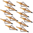 thumbnail image 1 of 12Pcs 100 Grain 3 Blade Crossed Broadhead Screw-in Arrows Tips for Compound Bow Crossbow Archery Hunting with Broadheads Yellow, 1 of 7