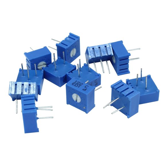 12Pcs 10K Ohm Trim Potentiometer with Knob, Breadboard Trimmer Potentiomete for Arduino, Blue