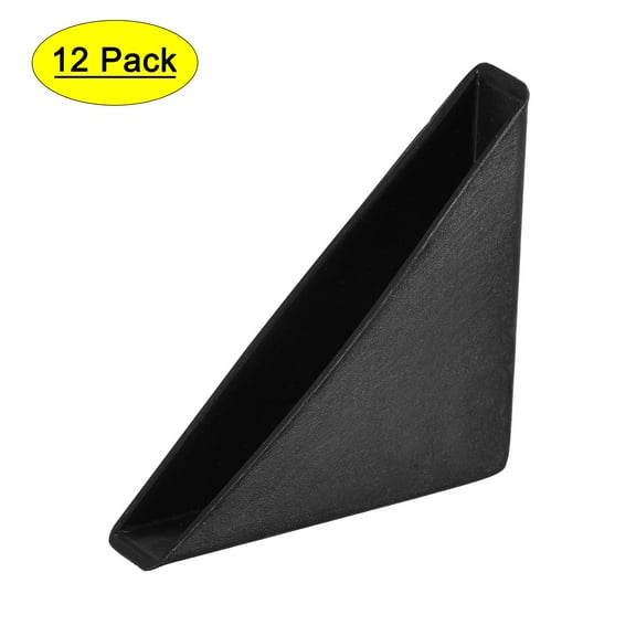 12Pcs 10mm x 75mm Black Plastic Recessed Furniture Table Couch Corner Protectors