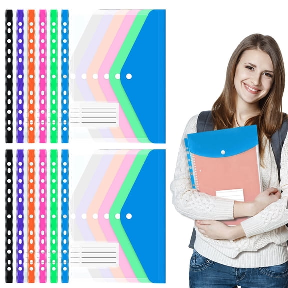 12Pcs 11-Hole Expandable Plastic Envelopes Folders, Document Organizer for Home & Office