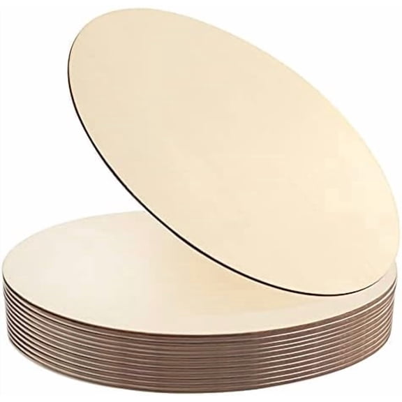 12Pcs 12 Inch Wood Circles for Crafts, Unfinished Blank Wooden Rounds Slice Wooden Cutouts for DIY Crafts, Door Hanger, Sign, Wood Buring, Painting, Christmas Décor