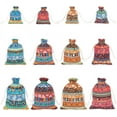 thumbnail image 1 of 12Pcs 12 Styles Bohemian Rectangle Geometric Print Linenette Drawstring Bags Ethnic Style Pouches Mixed Color 9~18x7~13cm 1pc/style, 1 of 6