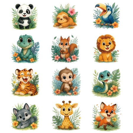12Pcs 12 Styles Plastic Heat Transfer Film Logo Stickers Set for DIY T-Shirt Mixed Shapes 80x75~80mm 1pc/style