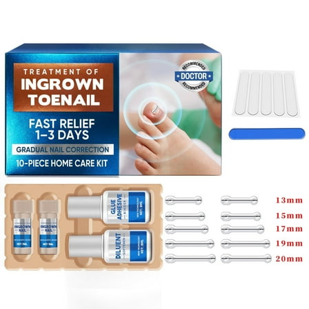 Ingrown Toenail Treatment, Titanium Alloy Ingrown Toenail Corrector, Ingrown Toenail Removal Kit for All Size Toenail, Nail Repair For Damaged Nails