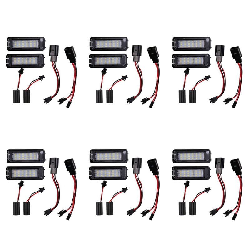 12Pcs 12V Led Number License Plate Light Lamps for Golf 4 5 6 7 Car License Plate Lights Exterior Accessories