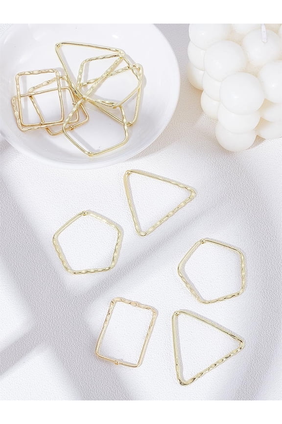 12Pcs 13 Style Geometric Hollow Frame Charms Hollow Alloy Pendants Retro Accessories for DIY handcrafting