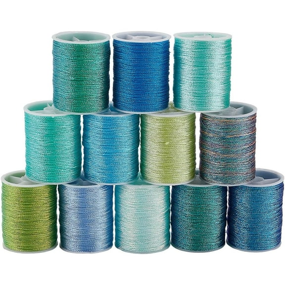 12Pcs 19.69 Yards Sewing Thread Variety Pack Beginner Embroidery Colorful Assorted Cord Bulk Set Polyester Traveler All Purpose Use Threads for Sewing Making Hand Machine Stitching Beadings colorful
