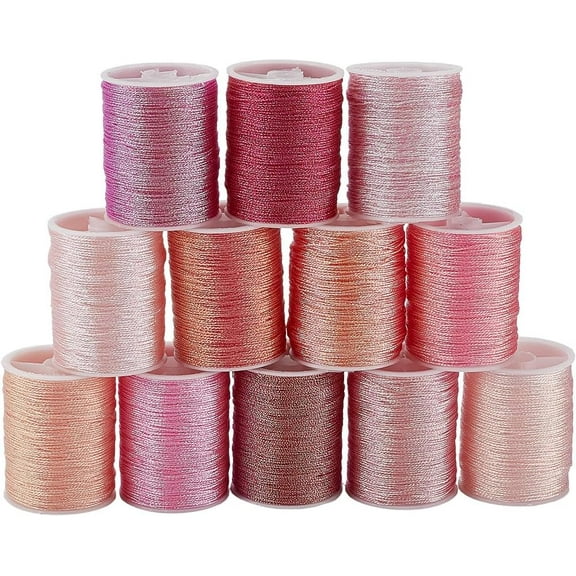 12Pcs 19.69 Yards Sewing Thread Variety Pack Kit Colorful Embroidery Assorted String Cord Bulk Polyester Traveler Thin Pepair Threads for Sewing Making Hand Quilting DIY Craft Accessories colorful
