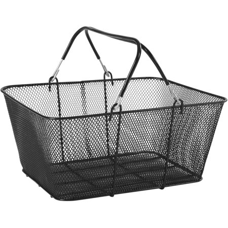 12Pcs 19L Shopping Basket with Handles Shopping Baskets Carts Grocery Baskets with Handles, Iron Store Baskets Retail Baskets with Handles for Market Grocery Shopping