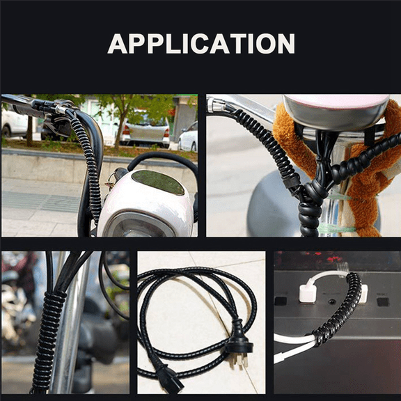 12Pcs 1M E-Bike Cable Pipe Protection Spiral Wrap Winding Wire Protector Cover Tube for Scooter