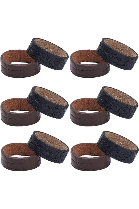 12Pcs 2 Colors Cowhide Belt Loop Keeper Leather Belt End Holder Retainer Tool Belt Band Replacement Fit for 1.38inch/35mm Wide Men Women Belt Straps Accessories Black Brown