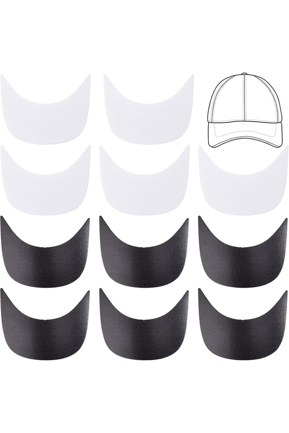 12Pcs 2 Colors PE Plastic Hat Brims U-shaped for Making Baseball Cap Golf Hat Casquette Mixed Color 145x190x2mm 6pcs/color handmade