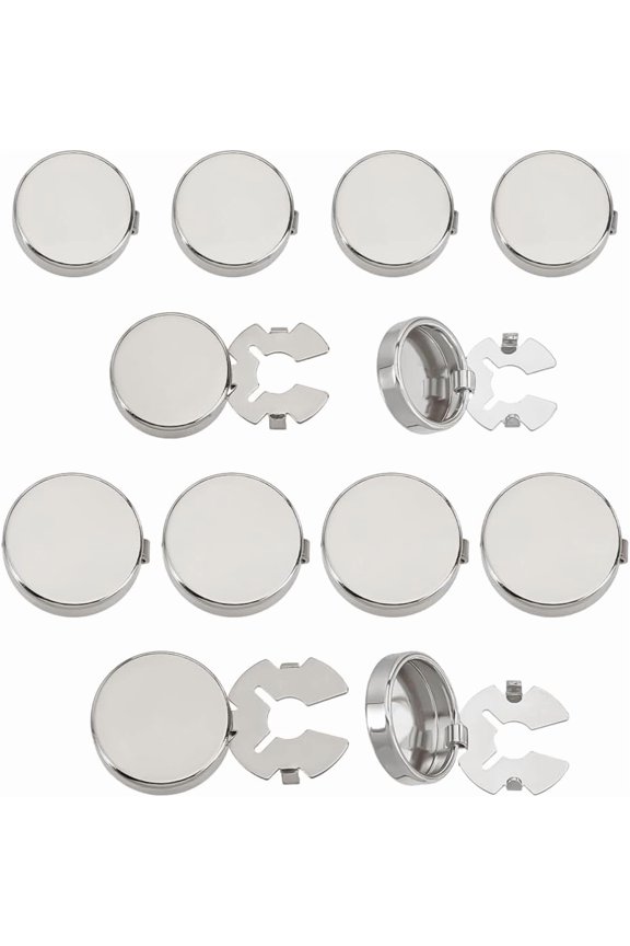 12Pcs 2 Styles Brass Cufflinks Flat Round Platinum 15.5~17.5x4.5mm 6pcs/style for DIY
