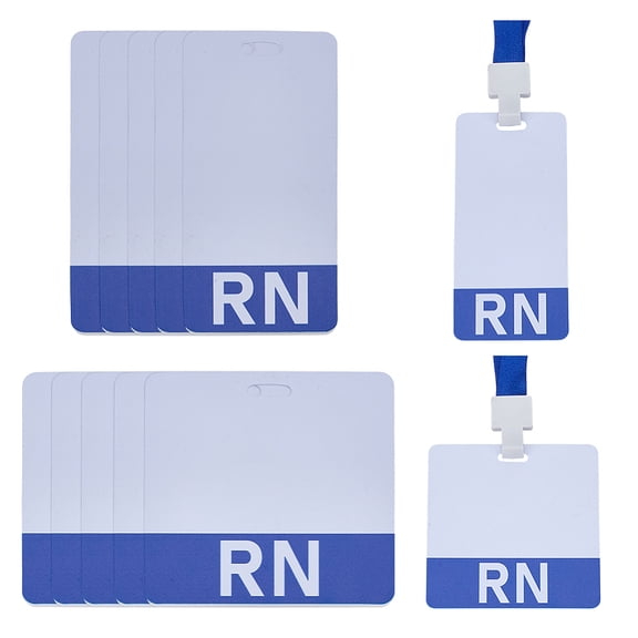 12Pcs 2 Styles PVC Plastic Display Cards for Badge Rectangle Blue 84~115x86~55x1mm 6pcs/style