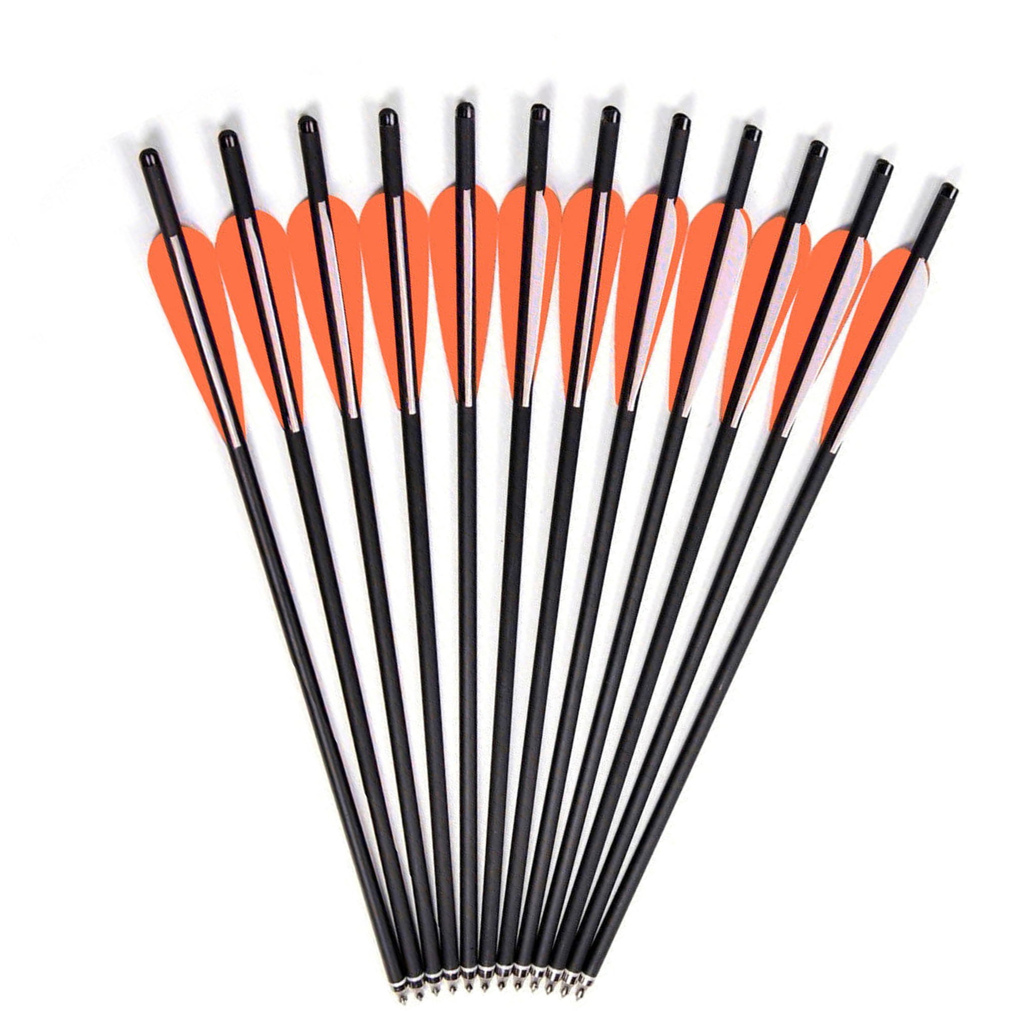 31 Inch Carbon Archery Arrows - 250-600 Spine With Feather Fletching For Compound & Recurve Bows
