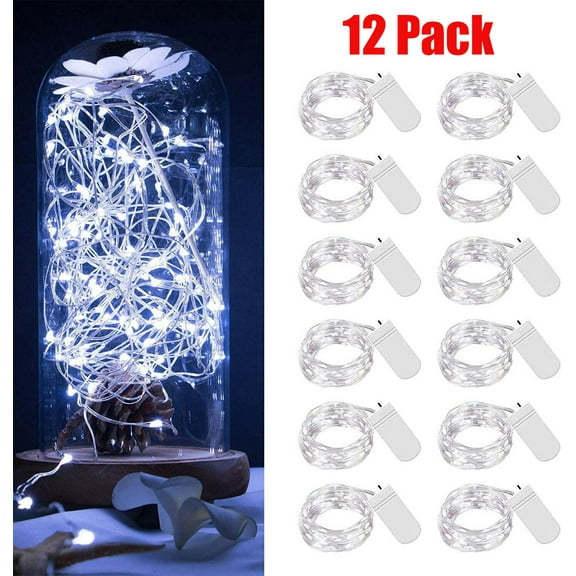 12Pcs 20 LED 2m LED MICRO Copper Wire String Fairy Lights Xmas Decor Waterproof