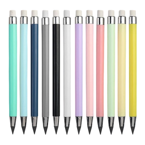 12Pcs 2026 Everlasting Pencil with Eraser NO-Sharpening Pencils Graduation Gift for Sketch Writing Drawing