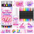 thumbnail image 1 of 12Pcs 24 Colors Dual-Tip Nail Art Pens Set, Precision Nail Painting Pens for Home & Salon Manicure, Quick-Drying & Travel-Friendly DIY Tool, Gift for Women, 15ml Each, 1 of 7