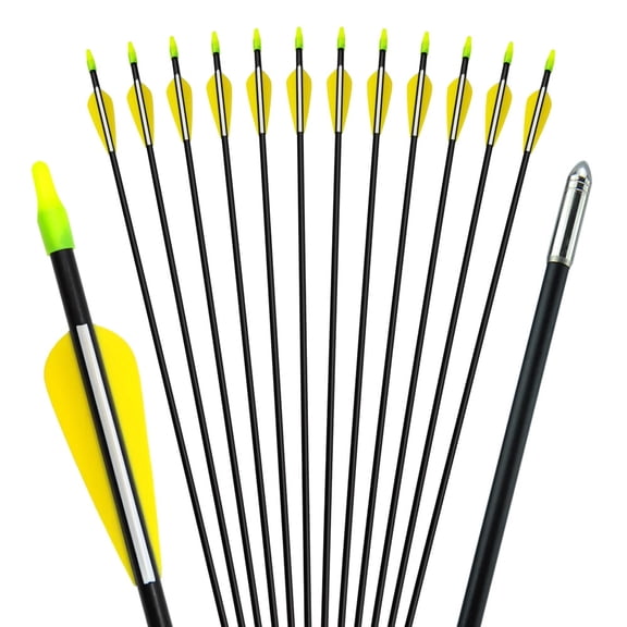 12Pcs 28" Fiberglass Archery Arrows Spine 700 OD 7mm For Recurve & Compound Bows