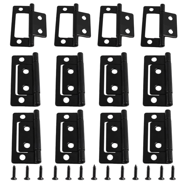 12Pcs 2Inch x 0.9Inch Non-Mortise Hinge, Antique Door Hinges Iron Cabinet Hinges Bifold Hinges Interior Door Hinges Vintage Furniture Hardware, Bronze