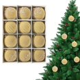thumbnail image 1 of 12Pcs 3.15 Inch Khaki Velvet Christmas Ball Ornaments, Flocked Shatterproof Hanging Baubles for Holiday Tree Home Decor, 1 of 7